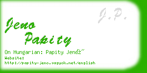 jeno papity business card